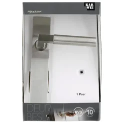 KARWEI deurkruk set Fulham recht blind schild RVS Outlet