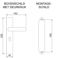 KARWEI deurkruk set Fulham recht schild sleutelgat 56 mm RVS Discount