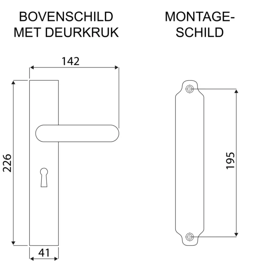 KARWEI deurkruk set Fulham recht schild sleutelgat 56 mm RVS Discount