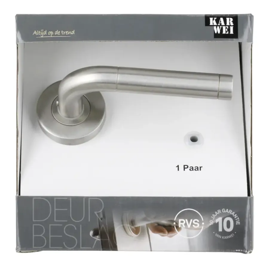 KARWEI deurkruk set George rond rozet RVS Clearance