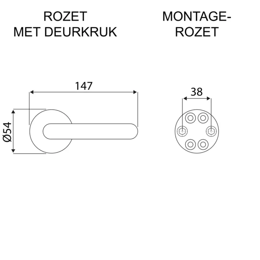 KARWEI deurkruk set George rond rozet RVS Clearance