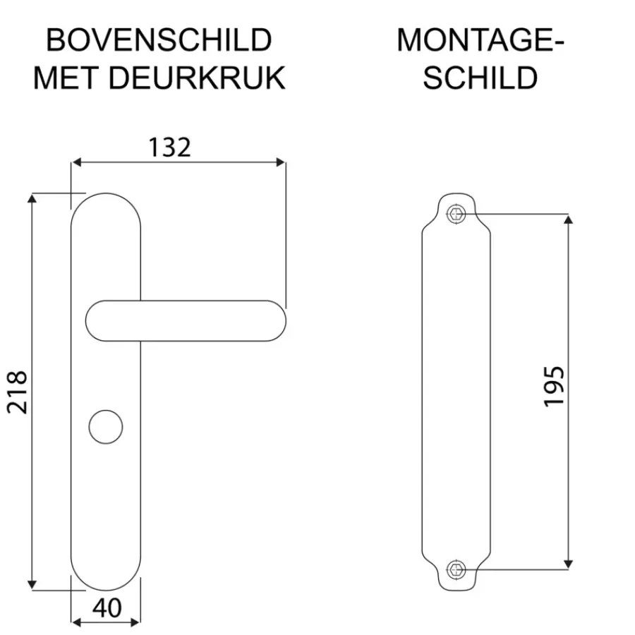 KARWEI deurkruk set Gino ovaal schild vrij-bezet sluiting 63/8 mm RVS look aluminium Discount