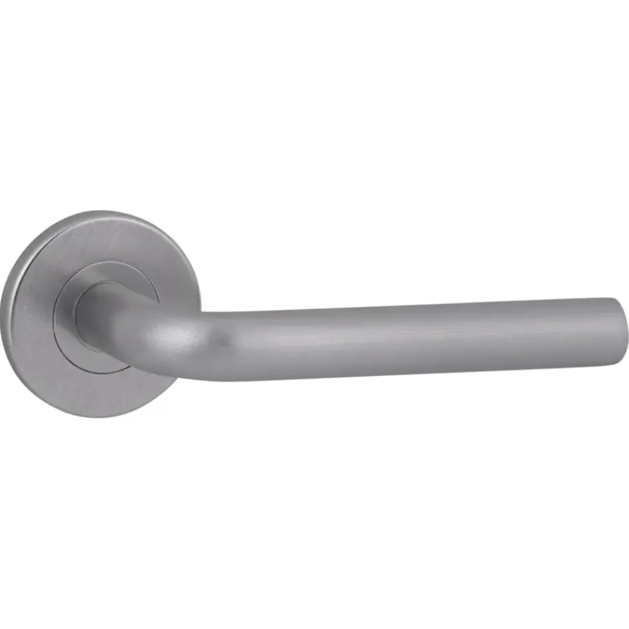 KARWEI deurkruk set Gino rond rozet RVS look aluminium Discount