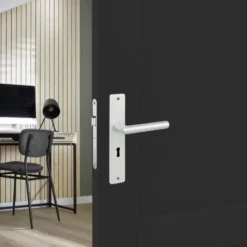 KARWEI deurkruk set Greece recht schild sleutelgat 56 mm ANOX aluminium mat Hot