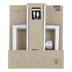 KARWEI deurkruk set Greece recht schild vrij-bezet sluiting 63/8 mm ANOX aluminium mat Clearance