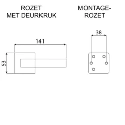 KARWEI deurkruk set Greece vierkant rozet ANOX aluminium mat Hot