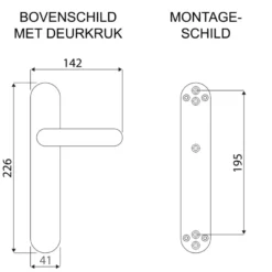 KARWEI deurkruk set Henry ovaal blind schild zwart RVS Discount