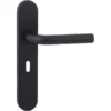 KARWEI deurkruk set Henry ovaal schild sleutelgat 56 mm zwart RVS Outlet
