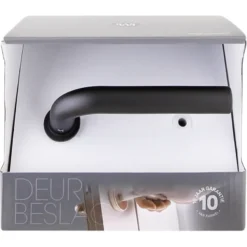 KARWEI deurkruk set Henry rond rozet klein zwart RVS Outlet