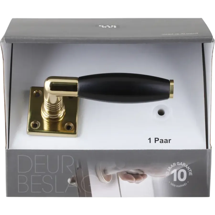 KARWEI deurkruk set Jean vierkant rozet messing glans Sale