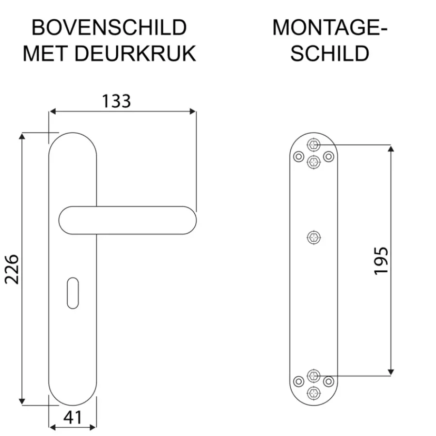 KARWEI deurkruk set John ovaal schild sleutelgat 56 mm RVS Discount