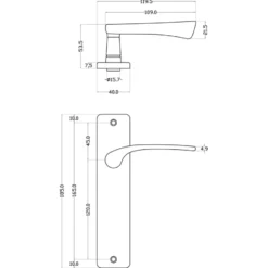 KARWEI deurkruk set Jose recht blind schild messing glans Outlet