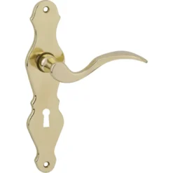 KARWEI deurkruk set Lepel ovaal schild sleutelgat 56 mm messing glans Clearance