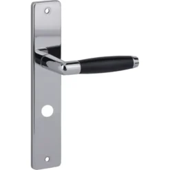 KARWEI deurkruk set Lopes recht schild vrij-bezet sluiting 63/8 mm nikkel glans Outlet