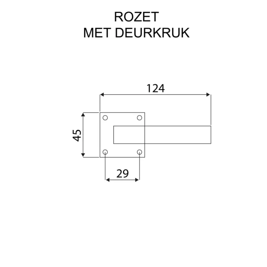 KARWEI deurkruk set Lopes vierkant rozet nikkel glans Discount