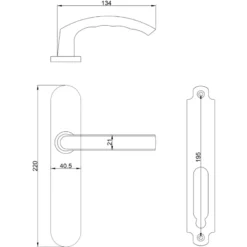 KARWEI deurkruk set Lorenzo ovaal blind schild RVS look aluminium Hot