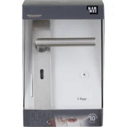 KARWEI deurkruk set Roberto ovaal schild sleutelgat 56 mm RVS Discount