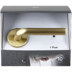 KARWEI deurkruk set Rocco rond rozet messing mat Best
