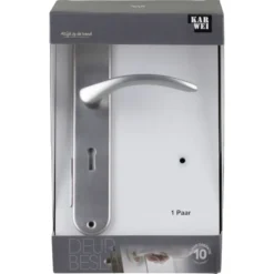 KARWEI deurkruk set Stefanie ovaal schild sleutelgat 56 mm RVS look aluminium Clearance
