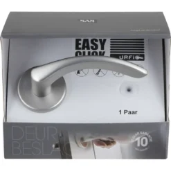 KARWEI deurkruk set Stefanie rond rozet RVS look aluminium