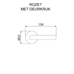 KARWEI deurkruk set Stefanie rond rozet RVS look aluminium