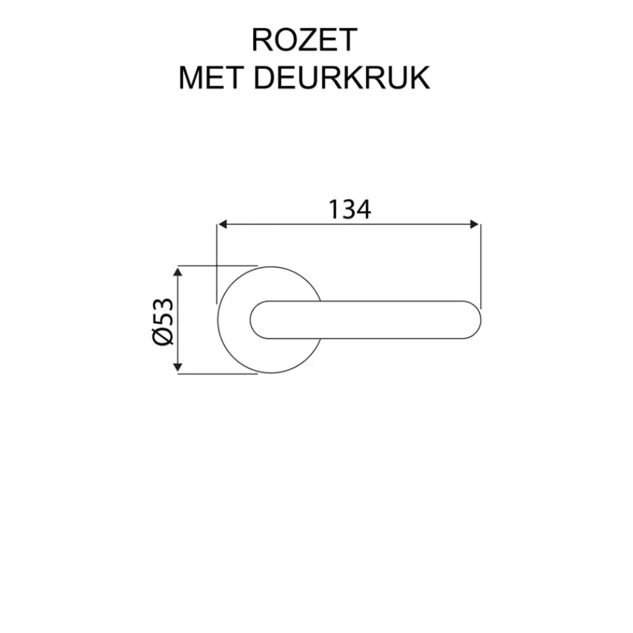KARWEI deurkruk set Stefanie rond rozet RVS look aluminium