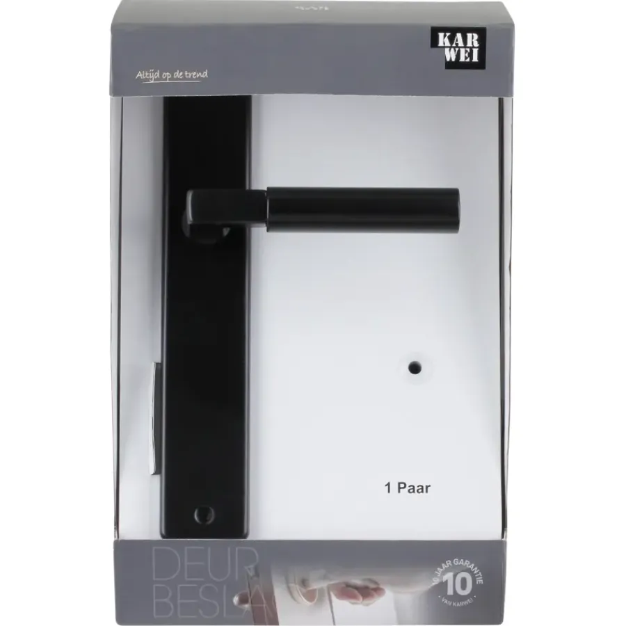 KARWEI deurkruk set Stefano recht blind schild zwart aluminium Online