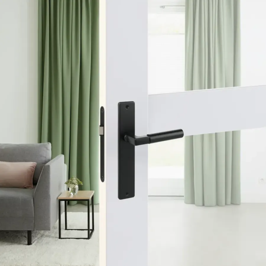 KARWEI deurkruk set Stefano recht blind schild zwart aluminium Online