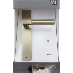 KARWEI deurkruk set Stefano recht blind schild messing antiek aluminium Clearance