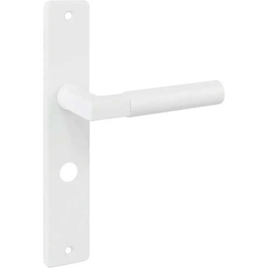 KARWEI deurkruk set Stefano recht schild vrij-bezet sluiting 63/8 mm wit aluminium New