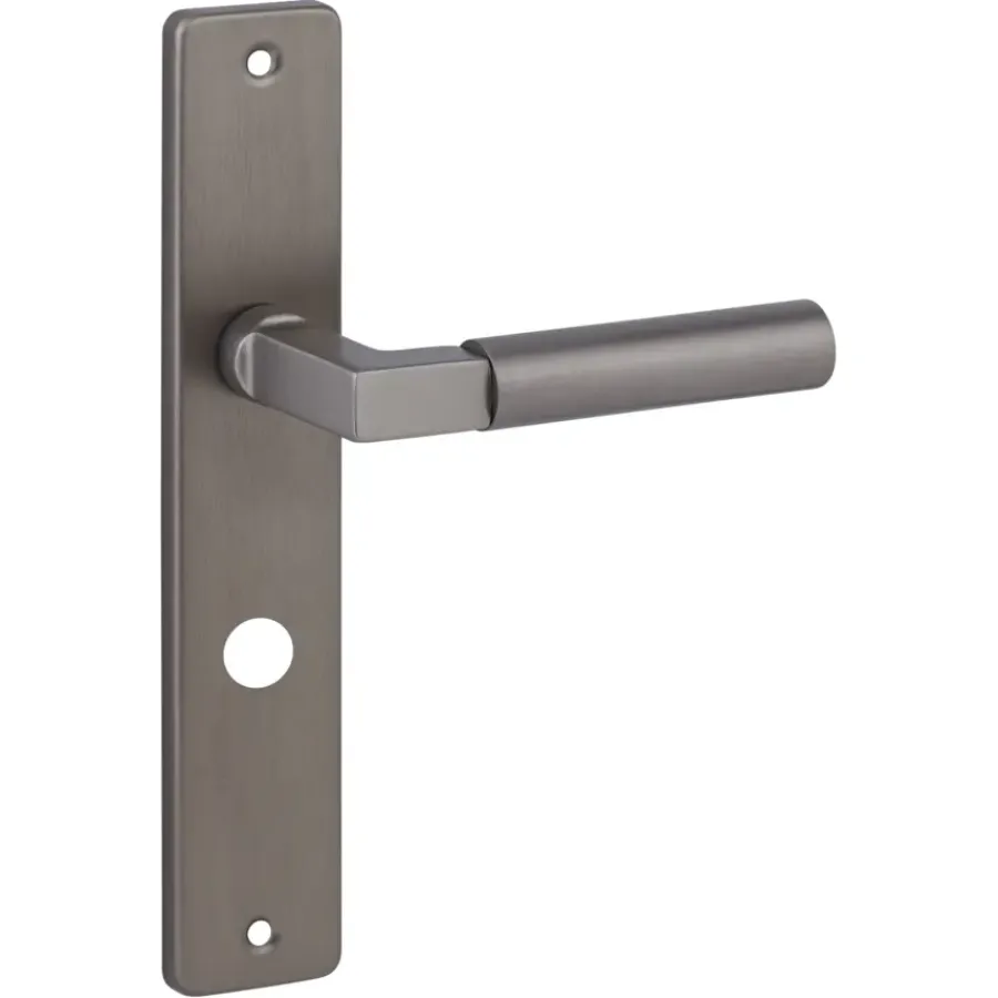 KARWEI deurkruk set Stefano recht schild vrij-bezet sluiting 63/8 mm messing antiek aluminium Sale