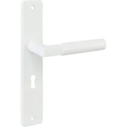 KARWEI deurkruk set Stefano recht schild sleutelgat 56 mm wit aluminium