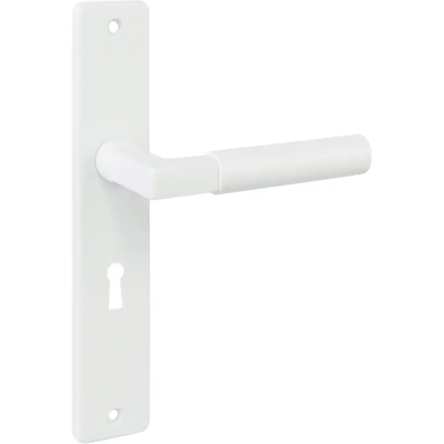 KARWEI deurkruk set Stefano recht schild sleutelgat 56 mm wit aluminium