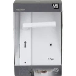 KARWEI deurkruk set Stefano recht schild sleutelgat 56 mm wit aluminium