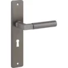 KARWEI deurkruk set Stefano recht schild sleutelgat 56 mm messing antiek aluminium