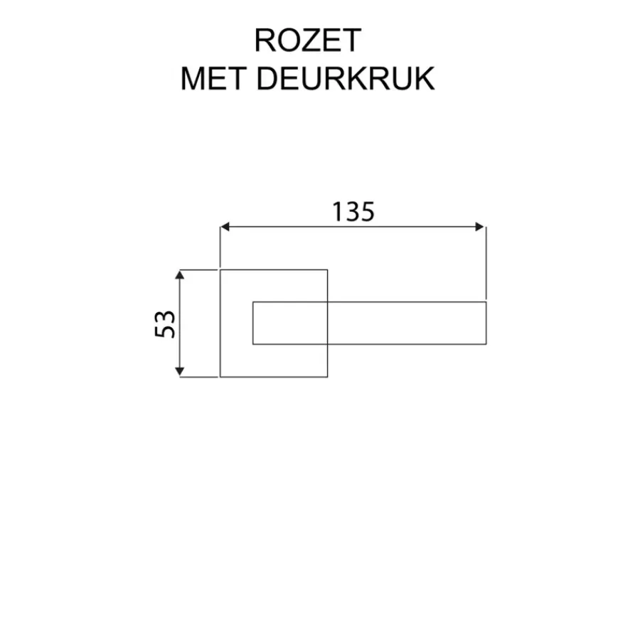 KARWEI deurkruk set Stefano vierkant rozet wit aluminium
