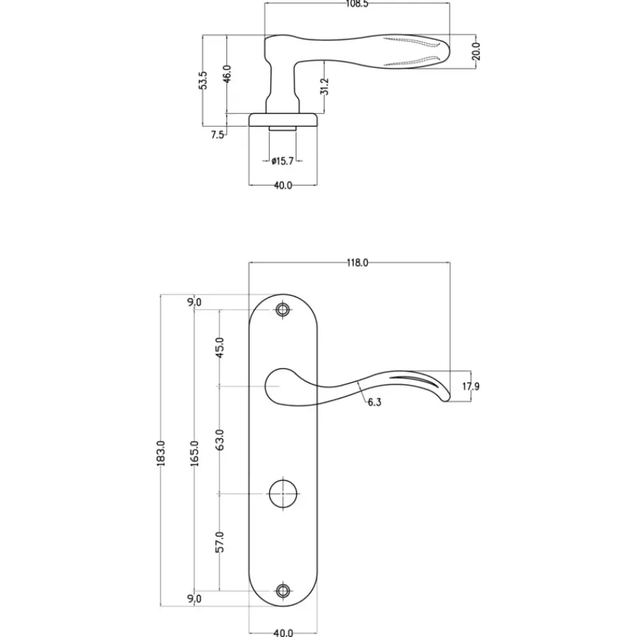 KARWEI deurkruk set Vitor ovaal schild vrij-bezet sluiting 63/8 mm messing antiek Outlet