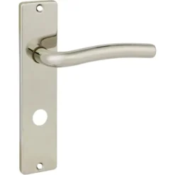 KARWEI deurkruk set Wave recht schild vrij-bezet sluiting 63/8 mm nikkel glans Online