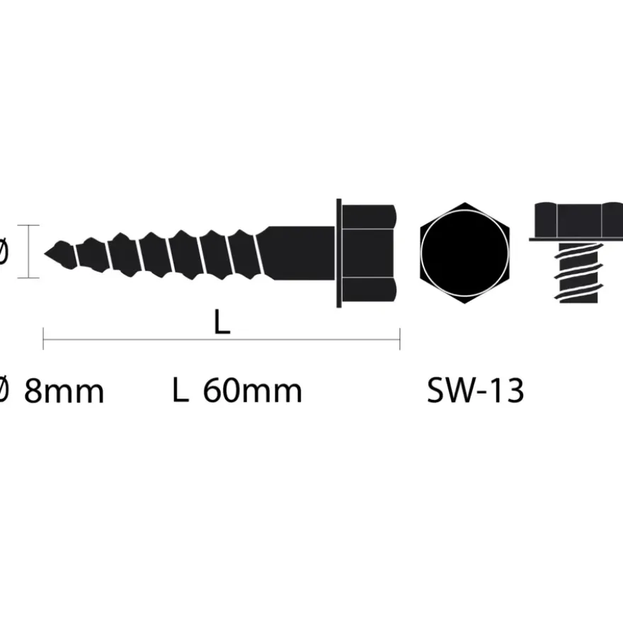 KARWEI houtdraadbout M8x60 mm 15 stuks