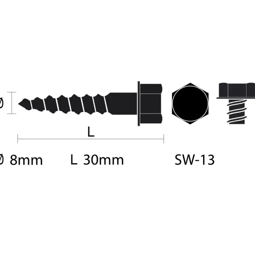 KARWEI houtdraadbout M8x30 mm 5 stuks