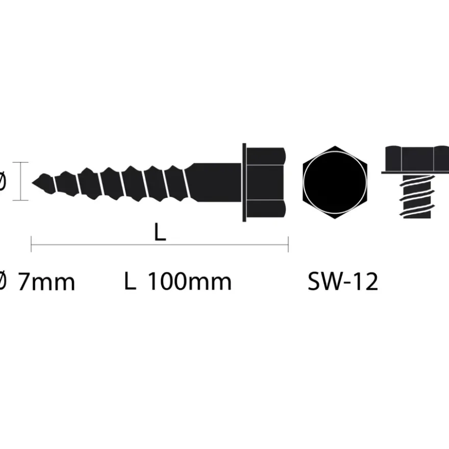 KARWEI houtdraadbout M7x100 mm 3 stuks