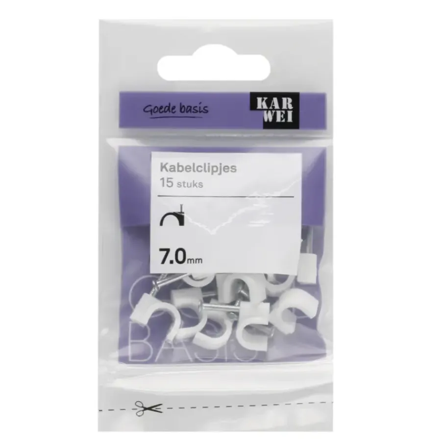 KARWEI kabelclip wit 7 mm (15 stuks) Hot