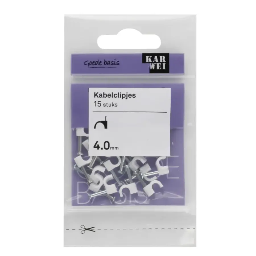 KARWEI kabelclip wit 4 mm wit (15 stuks) Sale