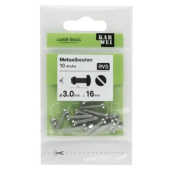 KARWEI metaalbout RVS 3x16 mm 10 stuks