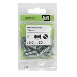 KARWEI metaalbout verzinkt 5x20 mm 15 stuks