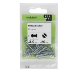 KARWEI metaalbout verzinkt 3x20 mm 15 stuks