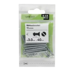 KARWEI metaalbout verzinkt 3x40 mm 15 stuks