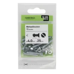 KARWEI metaalbout verzinkt 4x25 mm 15 stuks