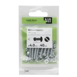 KARWEI metaalbout verzinkt 4x40 mm 15 stuks