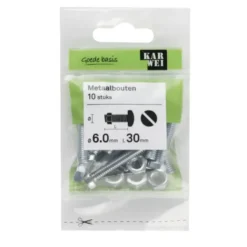 KARWEI metaalbout verzinkt 6x30 mm 10 stuks